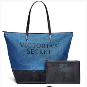 Victoria’s Secret Blue Denim Large Tote Bag